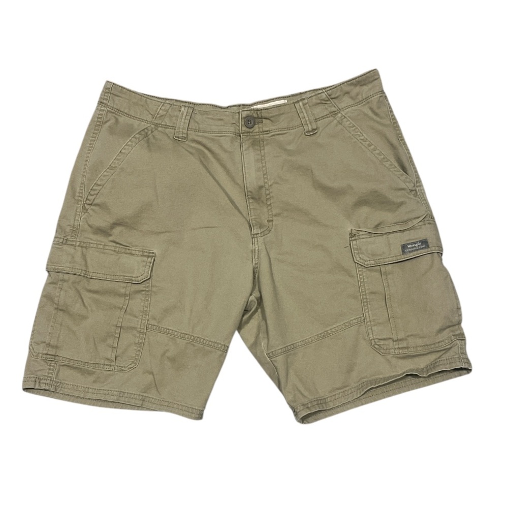 36R Wrangler 10in Inseam Cargo Shorts Tan Relaxed Fit Casual Outdoors Men